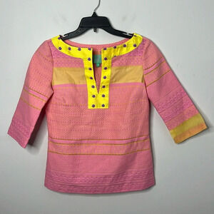 Jules Reid Cotton Pink Boho Blouse